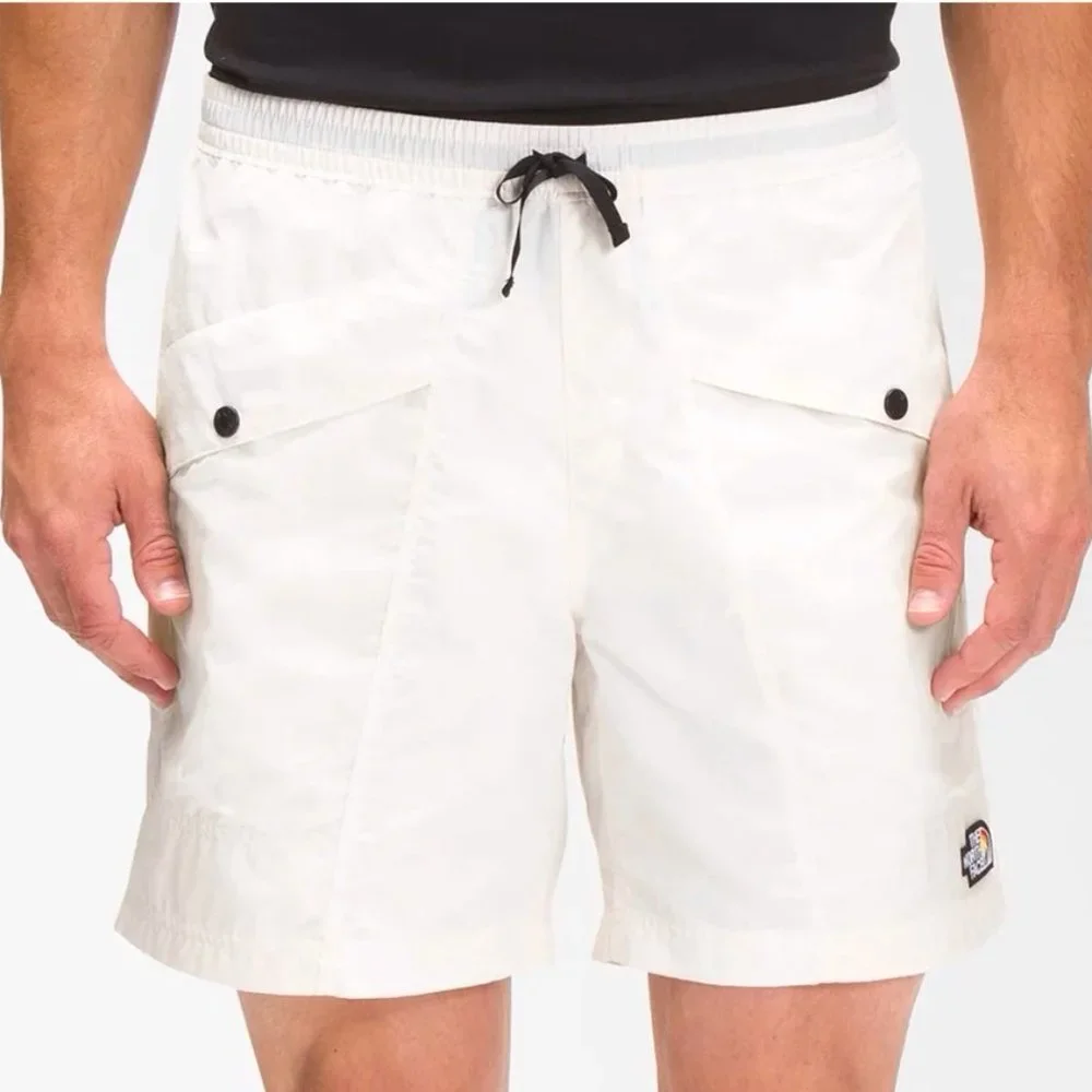 The North Face Mens Size Small TNF Outline Shorts White Elastic Waist 6